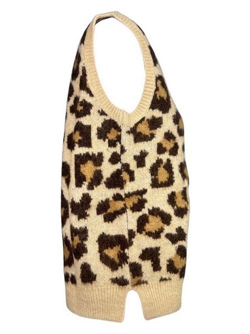 gilet donna fantasia maculata MC2 Saint Barth | JOEY P ALPACA-CLASSIC LEO1119